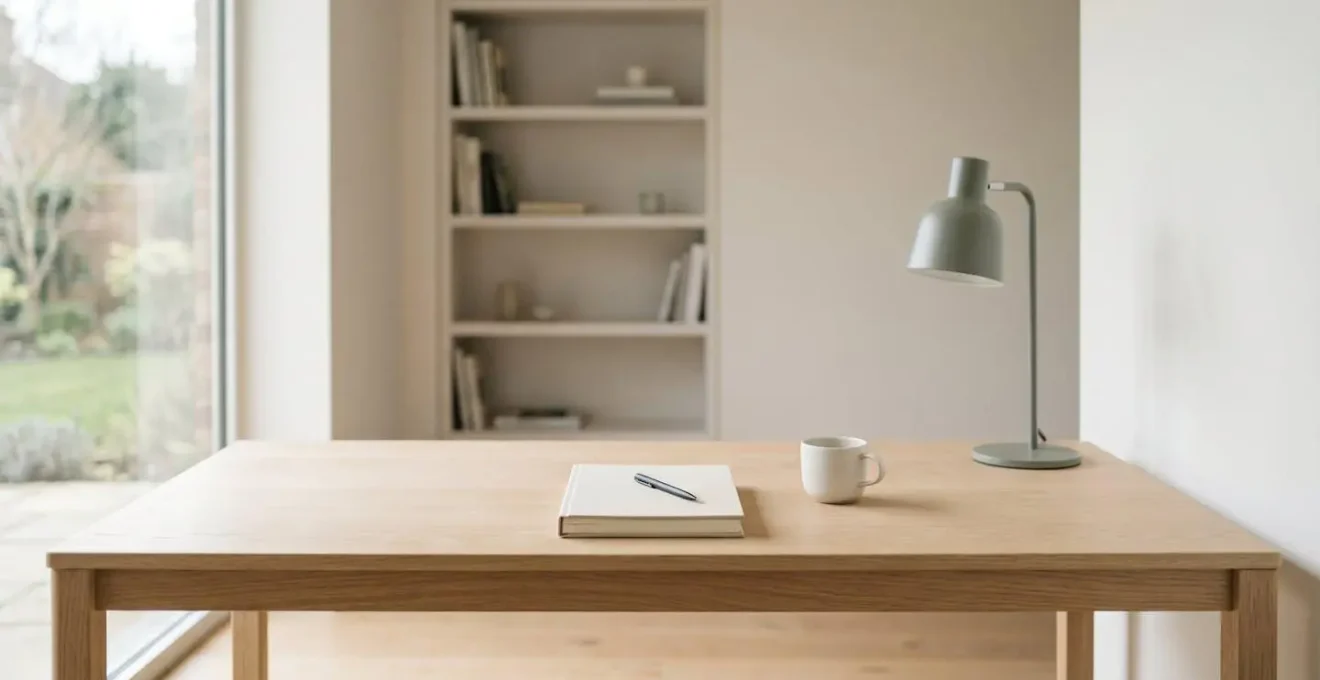 Espace de travail minimaliste organisé favorisant la concentration profonde et le focus