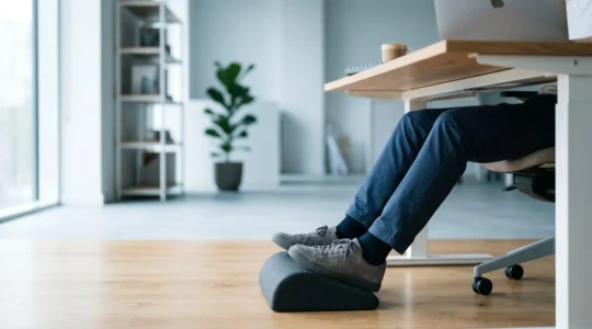 Jambes détendues et circulation active dans un environnement de travail ergonomique